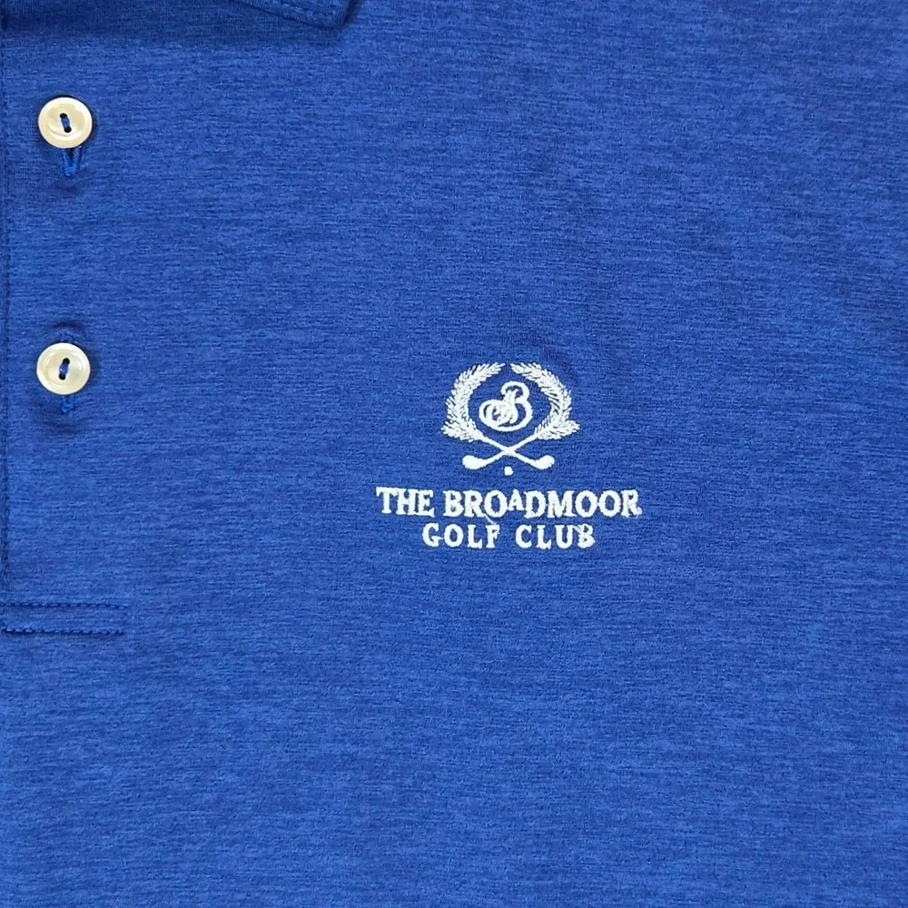 Peter Millar Summer Comfort XL Polo Blue The Broadmoor Golf Club Luxury Mesh - Picture 5 of 13